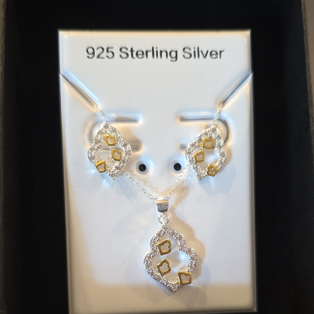 Elegant Silver and Gold Jewelry Set